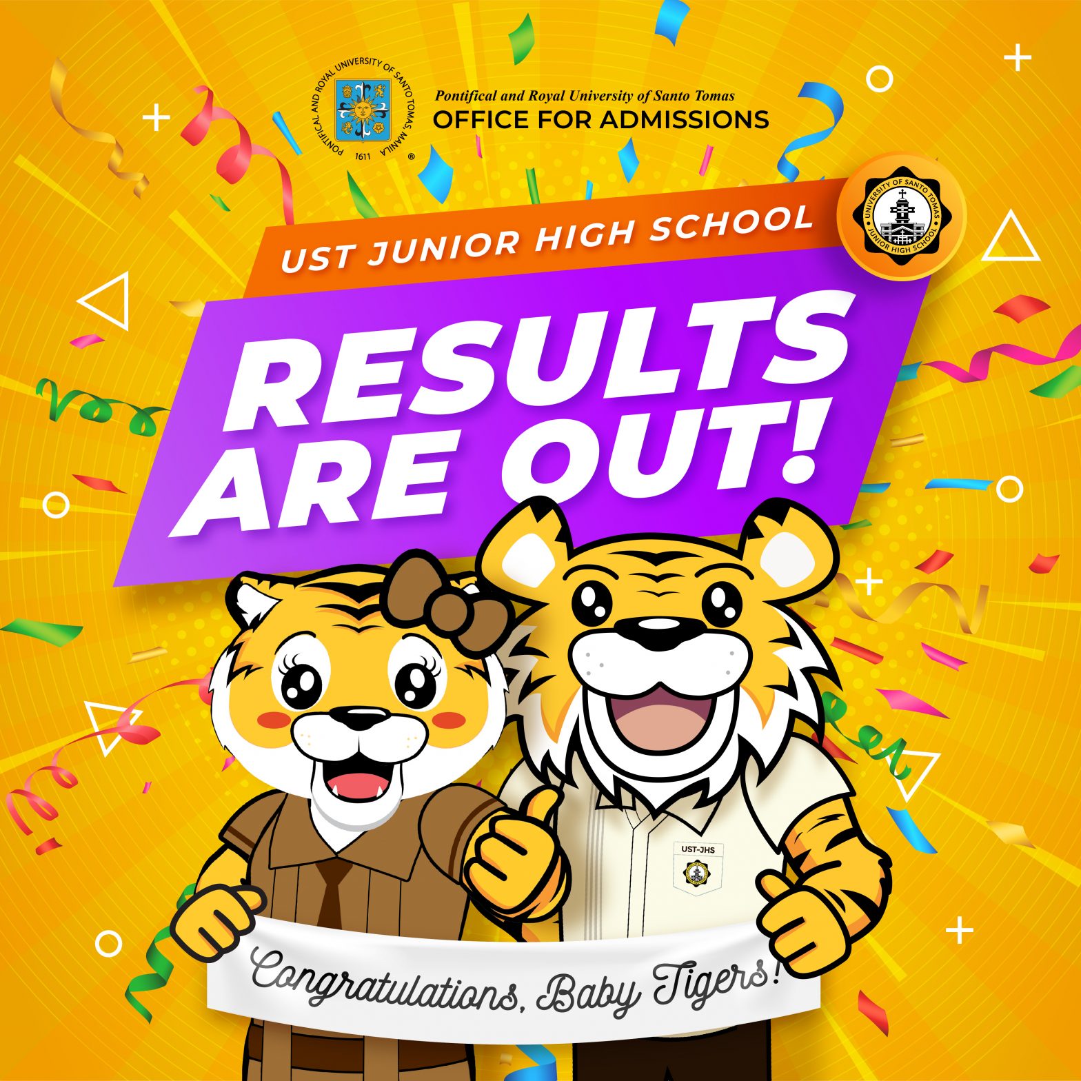 USTET RESULTS 2023 UST JUNIOR HIGH SCHOOL OFAD